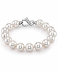 10-10.5mm Akoya White Pearl Bracelet - AAA Quality