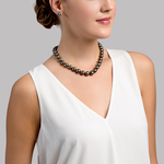 10-12mm Tahitian South Sea Pearl Necklace - AAAA Quality - Model Image