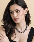 11-12mm Tahitian South Sea Multicolor Pearl Necklace - Model Image