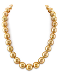 12-14mm Golden South Sea Oval Pearl Necklace - AAAA