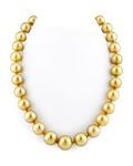 12-15mm Golden South Sea Pearl Necklace - AAA Quality