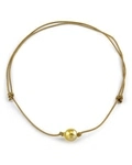 Golden Baroque Pearl Leather Adjustable Necklace- Various Sizes