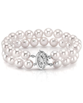 Japanese Large Akoya White Pearl Double Bracelet- Choose Your Quality