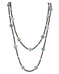 9-10mm Tahitian South Sea Multicolor Pearl & Gemstone Necklace