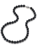 8.0-8.5mm Japanese Akoya Black Pearl Necklace- AAA Quality