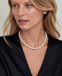 8-8.5mm White Freshwater Choker Length Pearl Necklace - Secondary Image