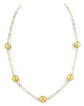 Golden South Sea Round Pearl Tincup Necklace