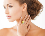 Golden Pearl & Diamond Bella Ring - Model Image
