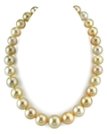 12-15.5mm Golden South Sea Pearl Necklace - AAA Quality