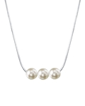 Pearl Moments - 6.5-7.0mm Akoya Pearl Silver Adjustable Chain Necklace - Model Image