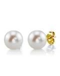 10mm White Freshwater Round Pearl Stud Earrings