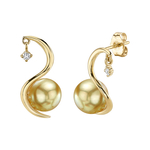 Golden South Sea Pearl & Diamond Ellis Earrings