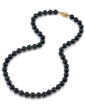 7.5-8.0mm Japanese Akoya Black Pearl Necklace- AAA Quality - Model Image