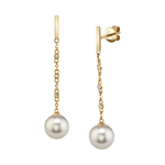 Japanese Akoya Pearl & Diamond Estelle Earrings - Model Image