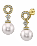 Akoya Pearl & Diamond Vanessa Earrings - Model Image