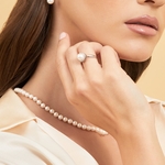Akoya Pearl & Diamond Tessie Ring - Model Image