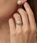 White South Sea Pearl Lexi Ring - Model Image