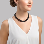 Japanese Akoya Black Pearl Double Strand Necklace - Secondary Image