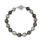 8-9mm Tahitian South Sea Multicolor Drop-Shape Pearl Bracelet - AAAA Quality