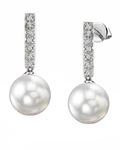 South Sea Pearl Dangling Diamond Earrings