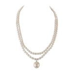 4.5-5.0mm Oval White Freshwater Pearl Double Strand Necklace