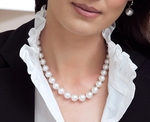 10-11mm White South Sea Pearl Necklace - AAAA Quality - Model Image