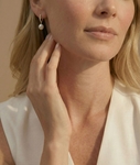 Freshwater Pearl & Diamond Huggie Eileen Earrings - Model Image