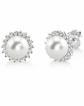 Freshwater Pearl & Diamond Tessie Earrings