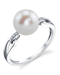 Freshwater Pearl & Diamond Holly Ring