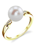 Freshwater Pearl & Diamond Holly Ring - Model Image
