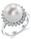 Freshwater Pearl & Diamond Sage Ring