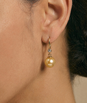 Golden Pearl & Diamond Michelle Earrings - Secondary Image