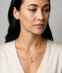 14K Gold Golden Pearl & Diamond Symphony Pendant - Model Image