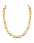 10-12mm Baroque Shaped Golden South Sea Pearl Necklace - AAA Quality