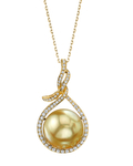 14mm Golden South Sea Pearl & Diamond Agnes Pendant