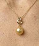 14K Gold Golden Pearl & Diamond Symphony Pendant - Secondary Image