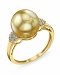 Golden South Sea Pearl & Diamond Shelby Ring