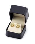 12mm Golden South Sea Round Pearl Stud Earrings- Choose Your Quality - Secondary Image