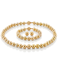 8-10mm Golden Round South Sea Pearl Set