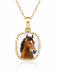 14K Gold Custom Mother of Pearl Oval Pendant