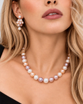 9.5-10.5mm Multicolor Freshwater Pearl Necklace - AAAA Quality - Model Image