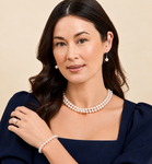 7.5-8.5mm Double Strand White Freshwater Pearl Necklace - Secondary Image