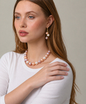 11.5-12.5mm Freshwater Multicolor Pearl Necklace - AAAA Quality - Model Image