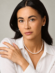 6.5-7.0mm Hanadama Akoya White Pearl Necklace - Secondary Image