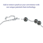 Pearl Moments - 9mm Tahitian South Sea Pearl Silver Adjustable Chain Necklace - Secondary Image