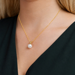 14K Gold Freshwater Pearl & Diamond Lev Pendant - Secondary Image
