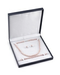 8.0-8.5mm Pink Freshwater Pearl Necklace, Bracelet & Earrings - Third Image