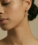 Pink Freshwater Pearl & Diamond Michelle Earrings - Model Image