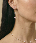 White Freshwater Pearl Anika Earrings - Model Image