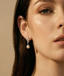 White Freshwater Pearl Legacy Earrings - Model Image